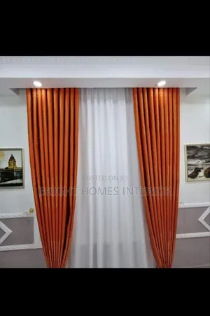 Orange Quality Material Curtain Available