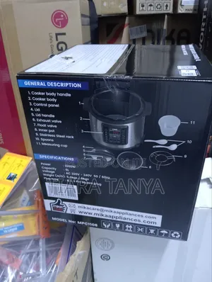 Mika Electric Pressure Cooker, 6l, Stainless Steel Black