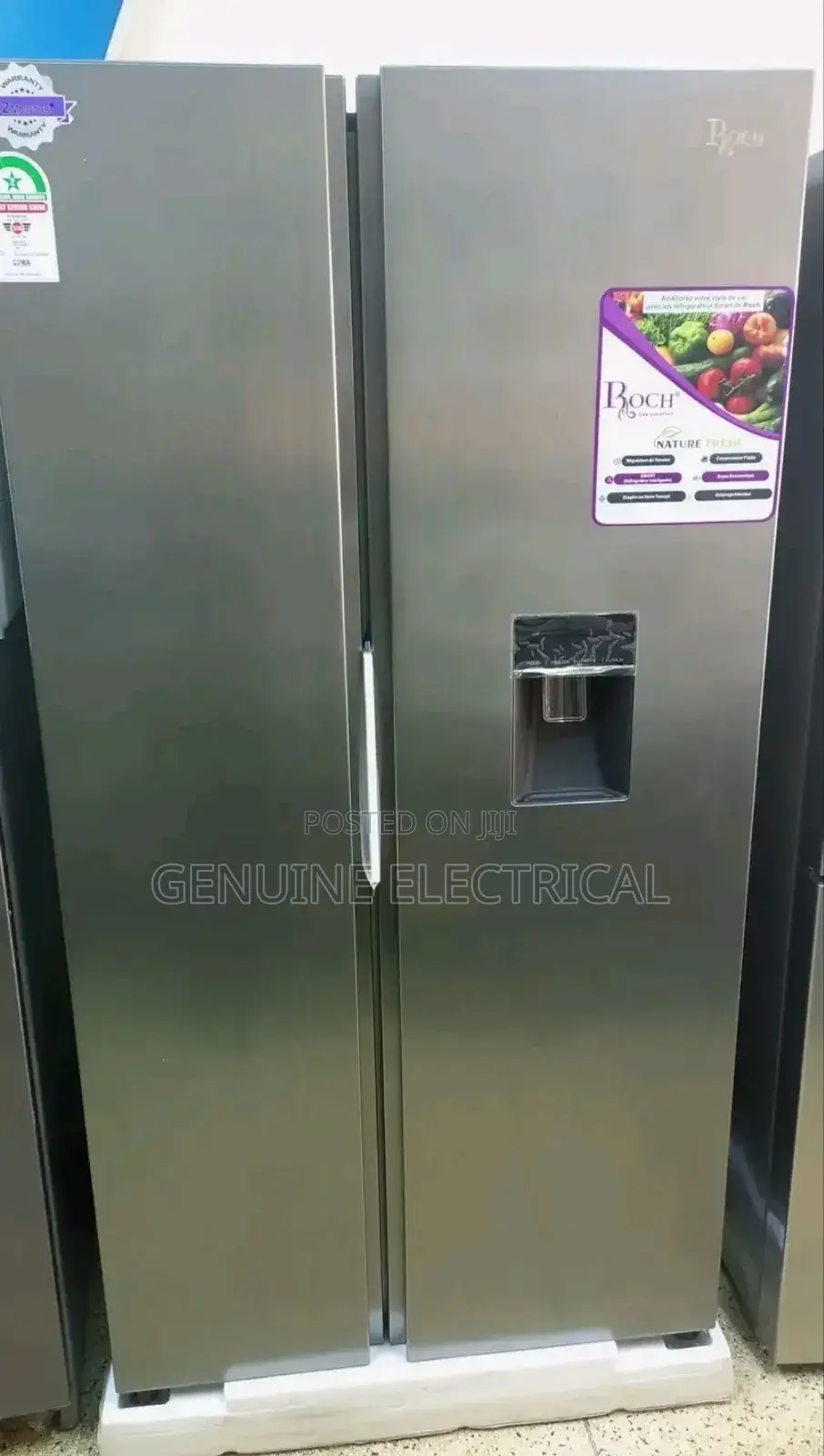 Roch 439l Side by Side Refrigerator No Frost