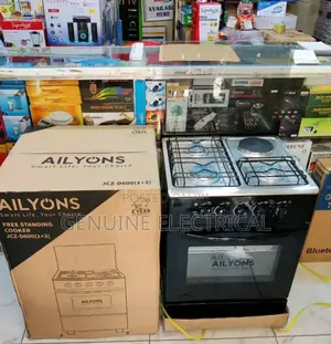 Free Standing Cooker :Ailyons 60*60 (3g +1e) With Glass Lid