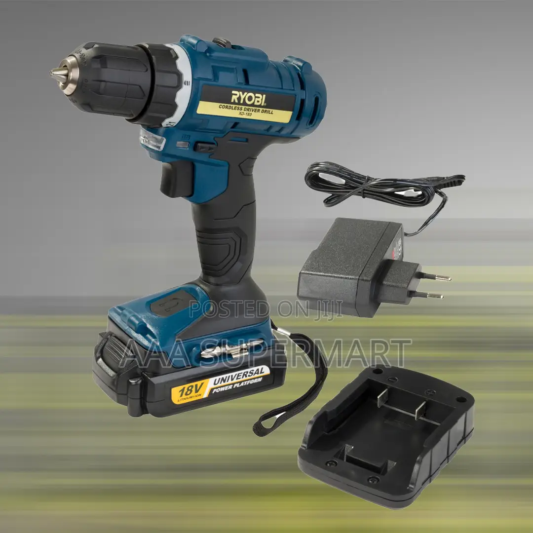 Ryobi Xd-180 18v Li-Ion Starter Kit Driver Drill 10mm