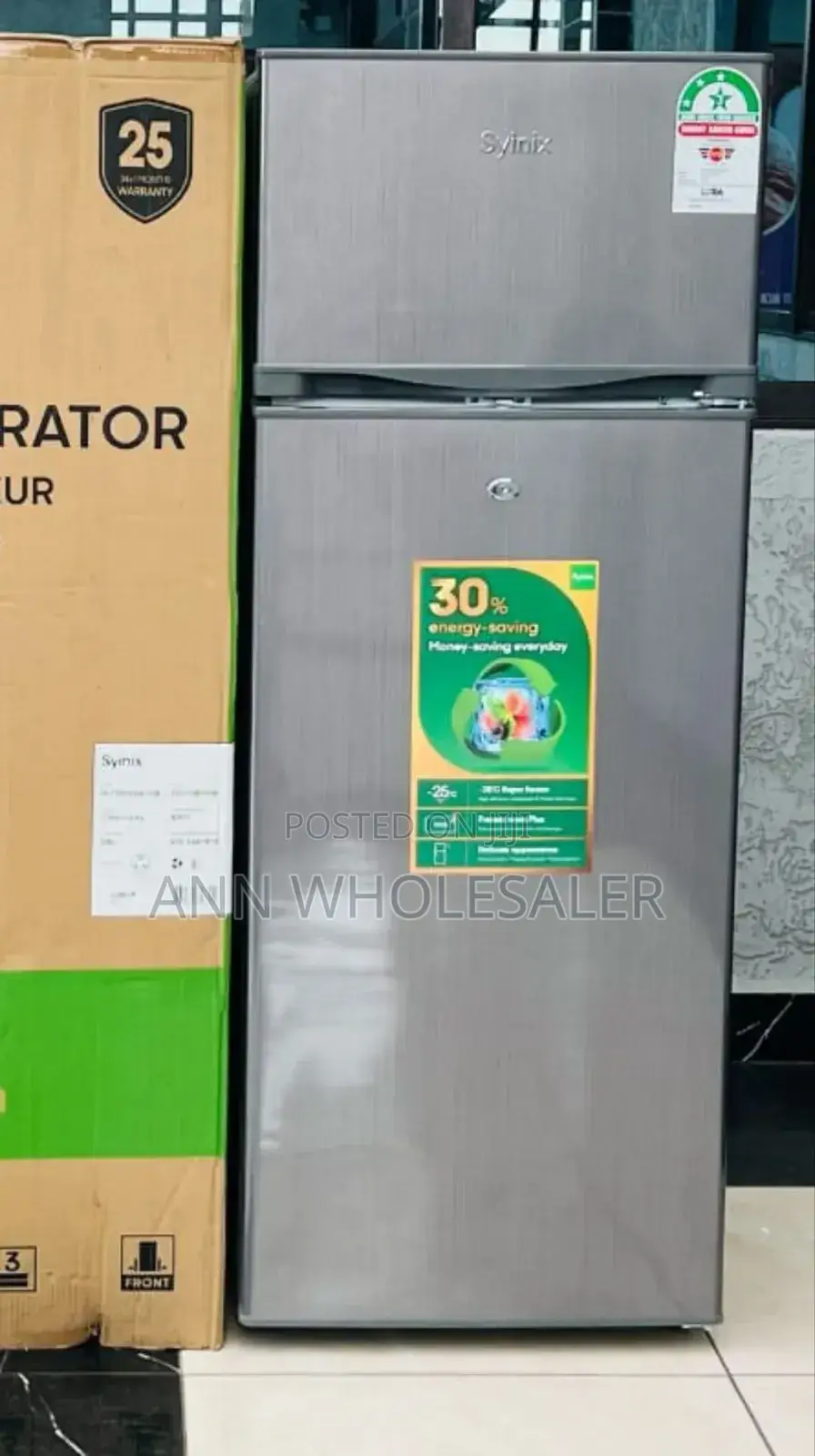 3 Star Syinix 210ltrs Double Fridge.