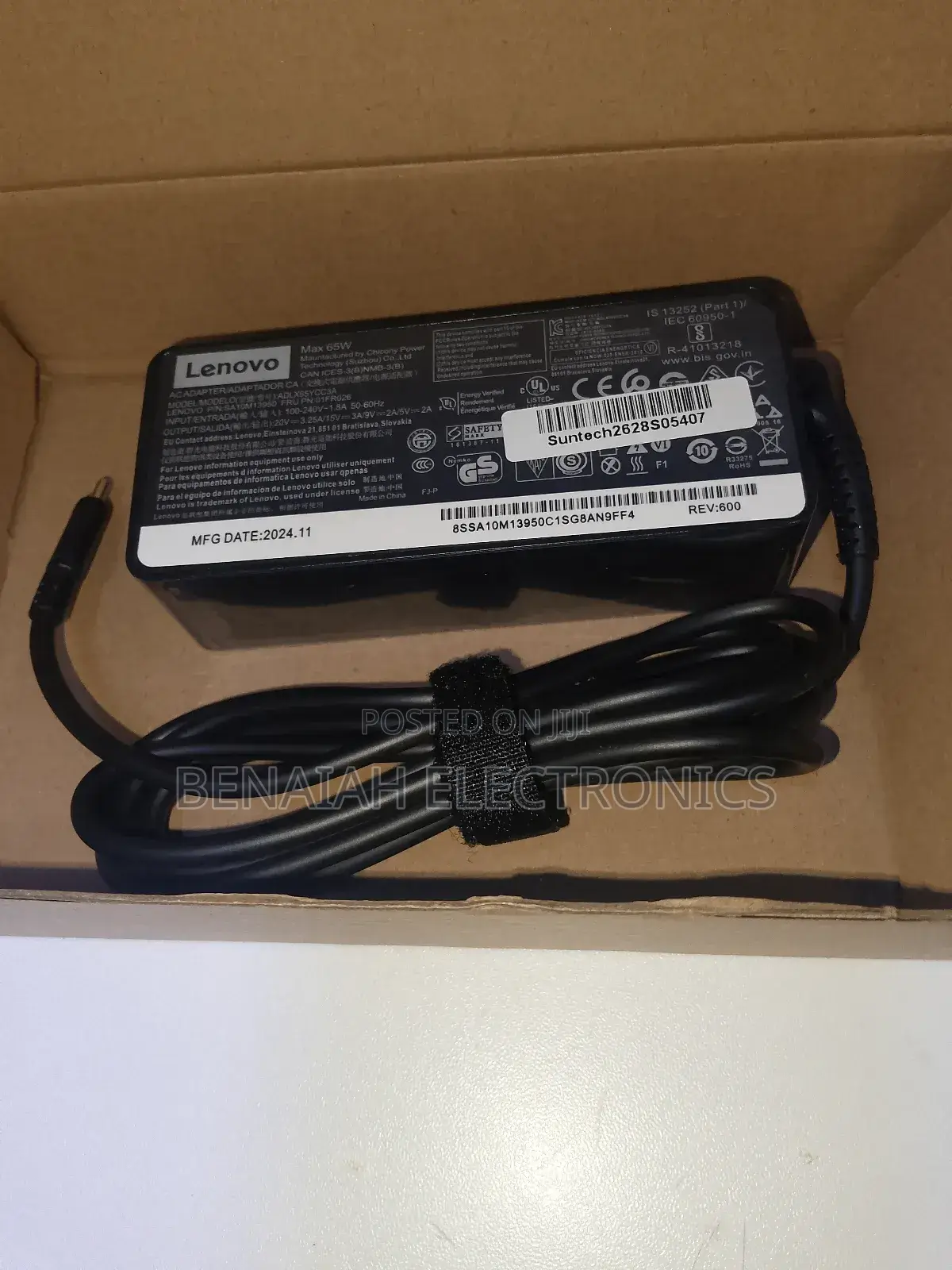 Fast Charging Lenovo Laptop Charger (65 Watts)Type C