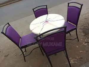 White Marble Round Table And 4 Chairs