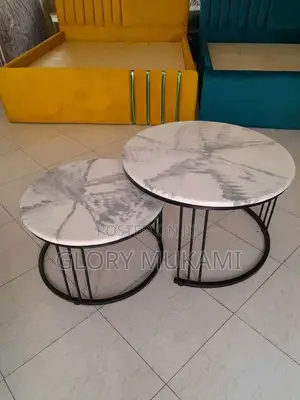 Round Marble Coffee Table Set