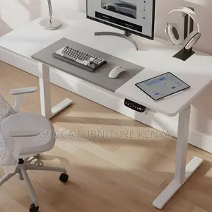 Office Tables:120cm Modern Standing Desk – White Wood