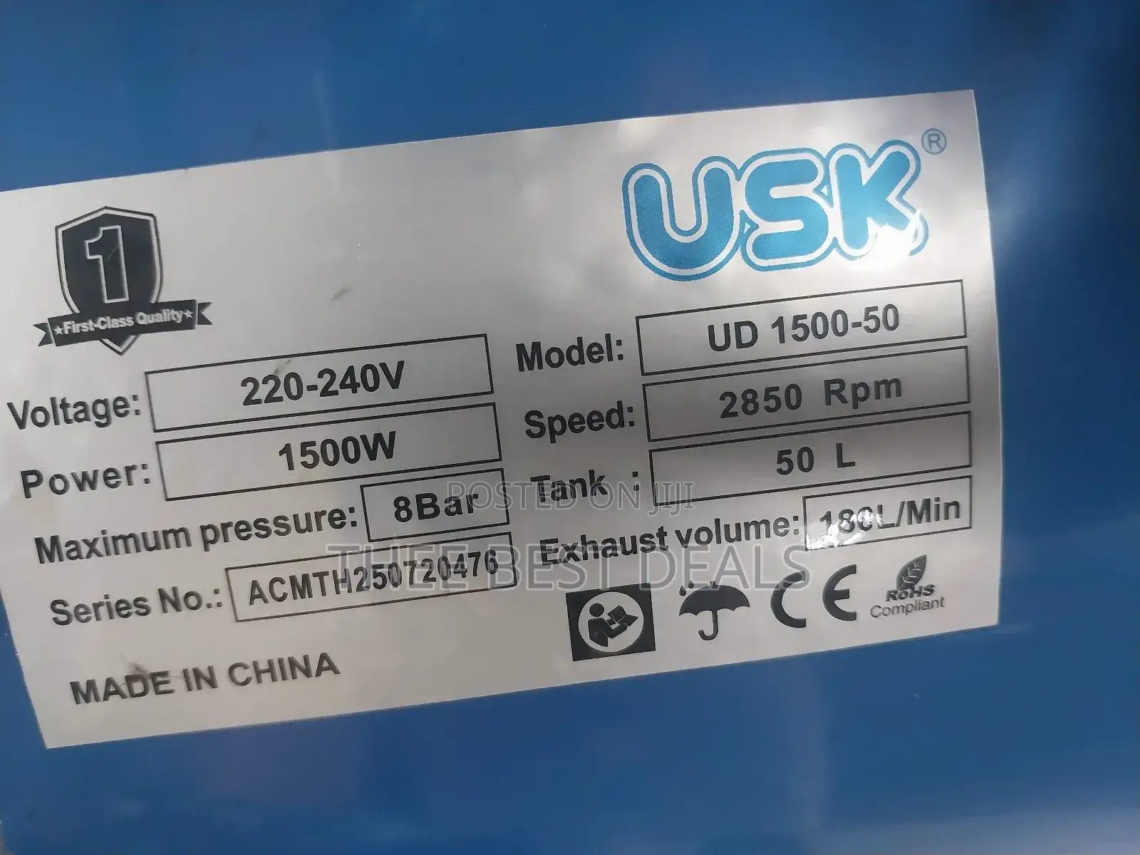 50ltrs Direct Driven Electric Compressor