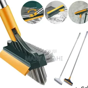 3-in-1 Floor Scrubbing V- Shaped Brush, Broom Squeegee*
