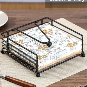 Luxury Metallic Serviette Holder, Coloured Black