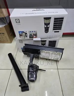 180w Solar Street Light With CCTV Camera,V380 Pro 4g Sim