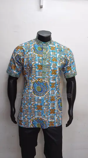 Short Sleeved Full Kitenge Shirt
