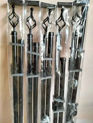 2m Double Black Curtain Rod for Both Sheer and Curtain