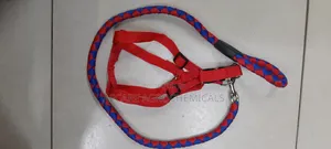 Dog Leash/Doglead + Dog Harness Blue & Red Medium Size
