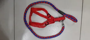Dog Leash/Doglead + Dog Harness Blue & Red Medium Size