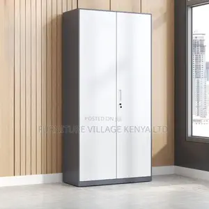 Cabinets:2-Door Steel Storage Locker in Modern Gray