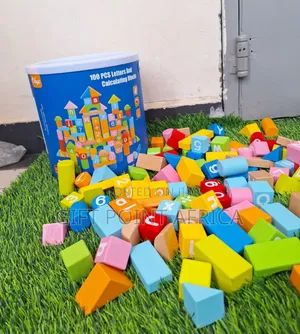100 Pieces Wooden Building Blocks