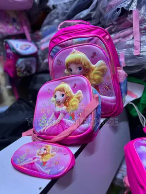 Pink  3 in 1 1 School Bags Cartoon Big for Grade 1 to 5