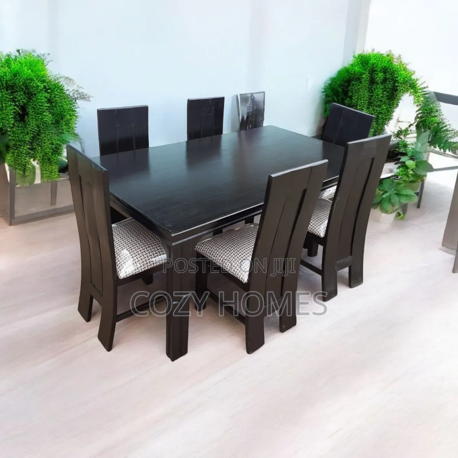 Dining Table, Stylish Black Wooden Dining Table