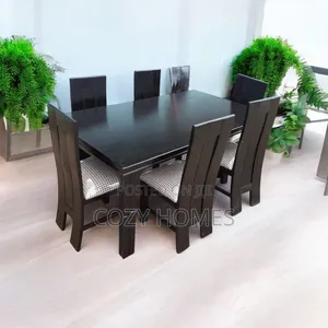Dining Table, Stylish Black Wooden Dining Table