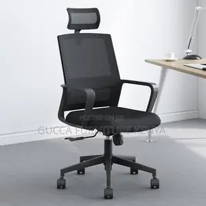 Office Chairs:High Back Dark Fabric Upholstered Work Chair"