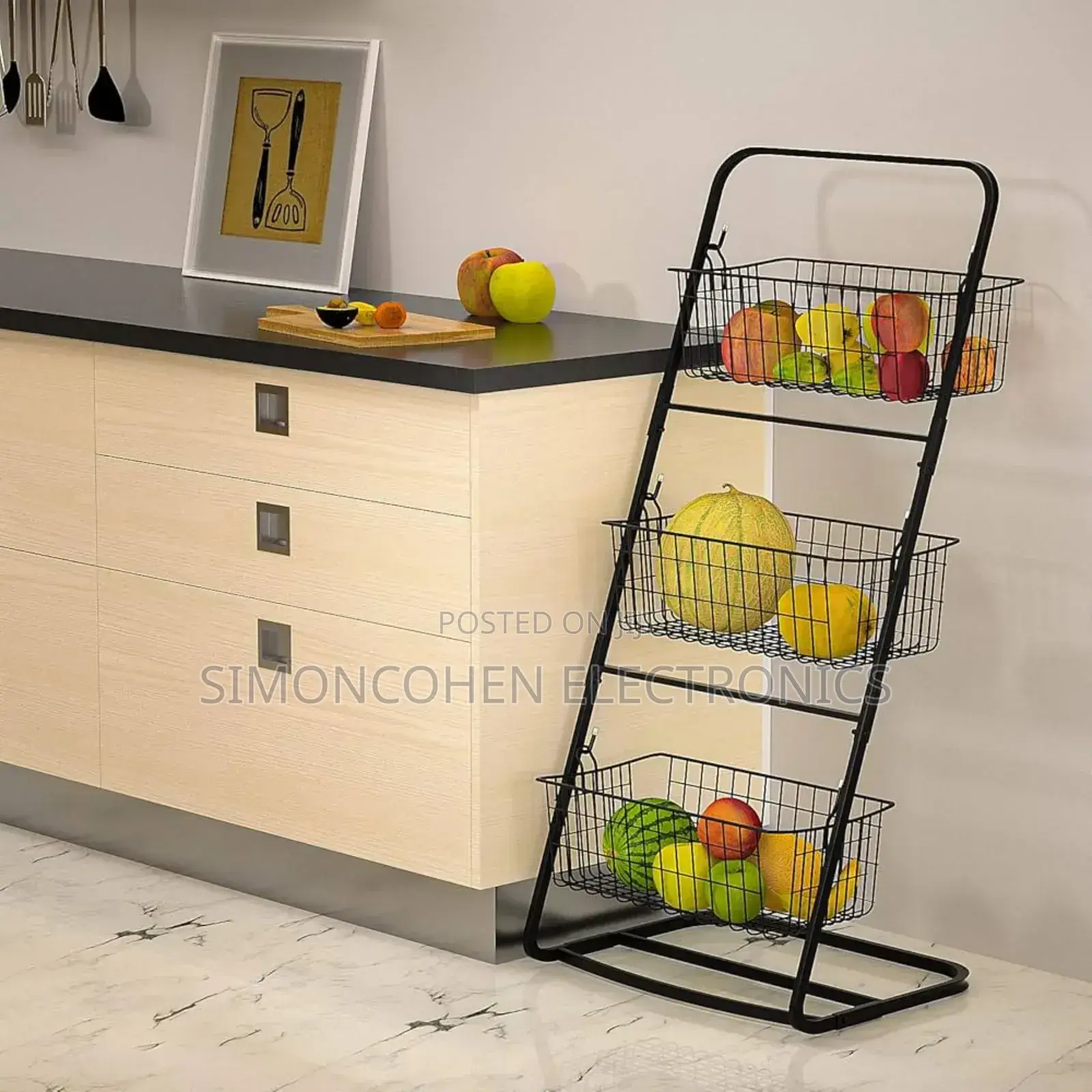 Metallic 3 Tier Fruit Rack