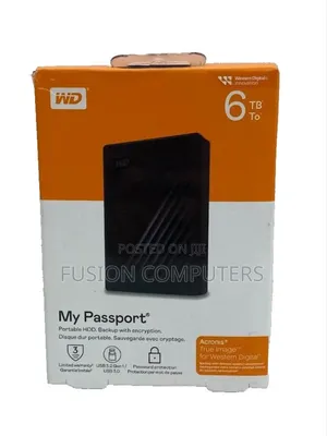 Wd 6tb My Passport, Portable External Hard Drive, Black