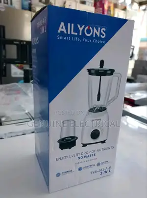 Ailyons 2in1 Electric Blender With Mill, Plastic Jug