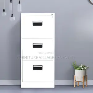 Cabinets:3-Drawer Filing Unit With Sturdy Steel Frame