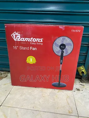 Ramtons Rm/572 - Black Econo Standing Fan - 3 Speed -