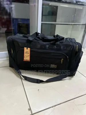 Black Canvas Large Size Quality Travelling Duffel Bag