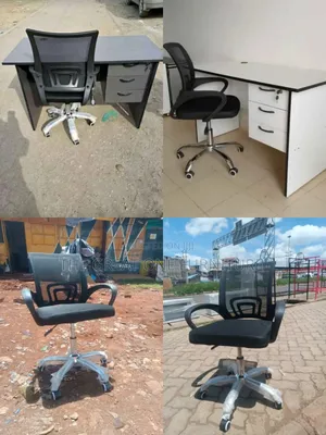 Vintage 1m Office Desk With Mesh Office Chair Kl9yg