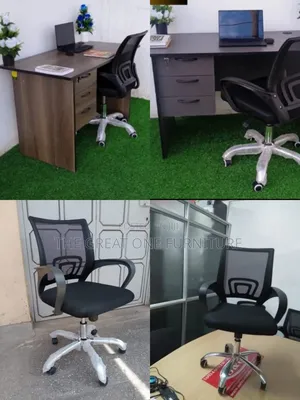 Unique 1m Office Desk With Black Mesh Chair Jv4wm