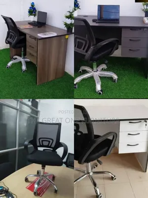 1m Office Desk With Black Mesh Swivel Chair Jb2xf