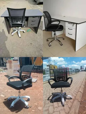 Lockable 1m Office Desk With Black Mesh Chair Jt9dx