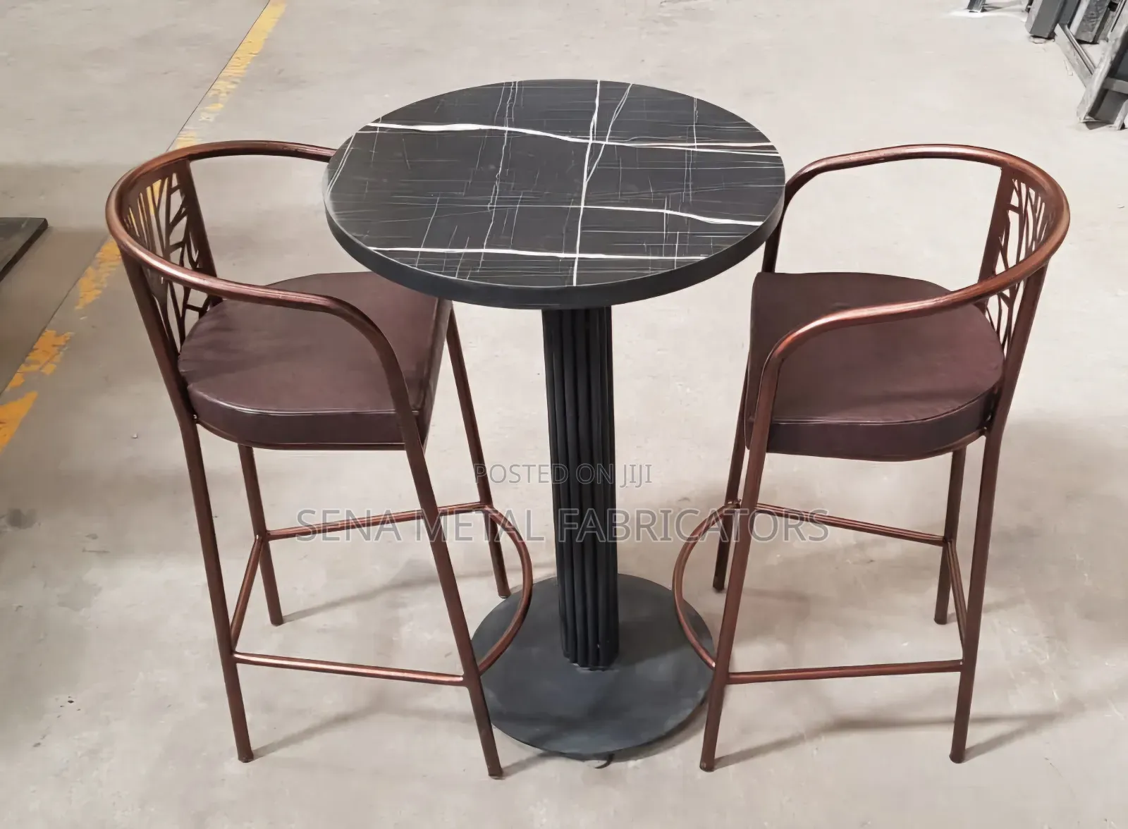 High Bar Stools With Antique Finish.