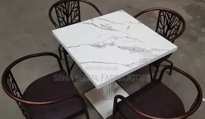 Marble Look Dining Table With 4 Chairs Set.