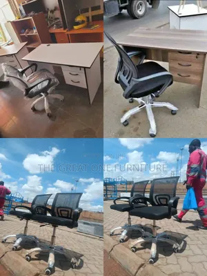 Quality 1m Office Desk Lockable With Mesh Chair Dg9jh