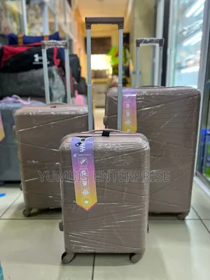 Rose Gold Rubber Suitcase Set of 3 PCS at 9000