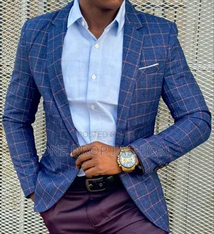 Men Checked-Casual Blazers