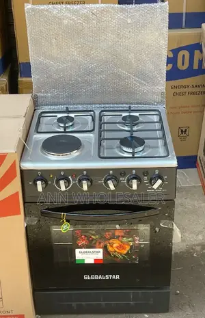 Black 60 by 60 3+1 Gas Cooker Globalstal D/7
