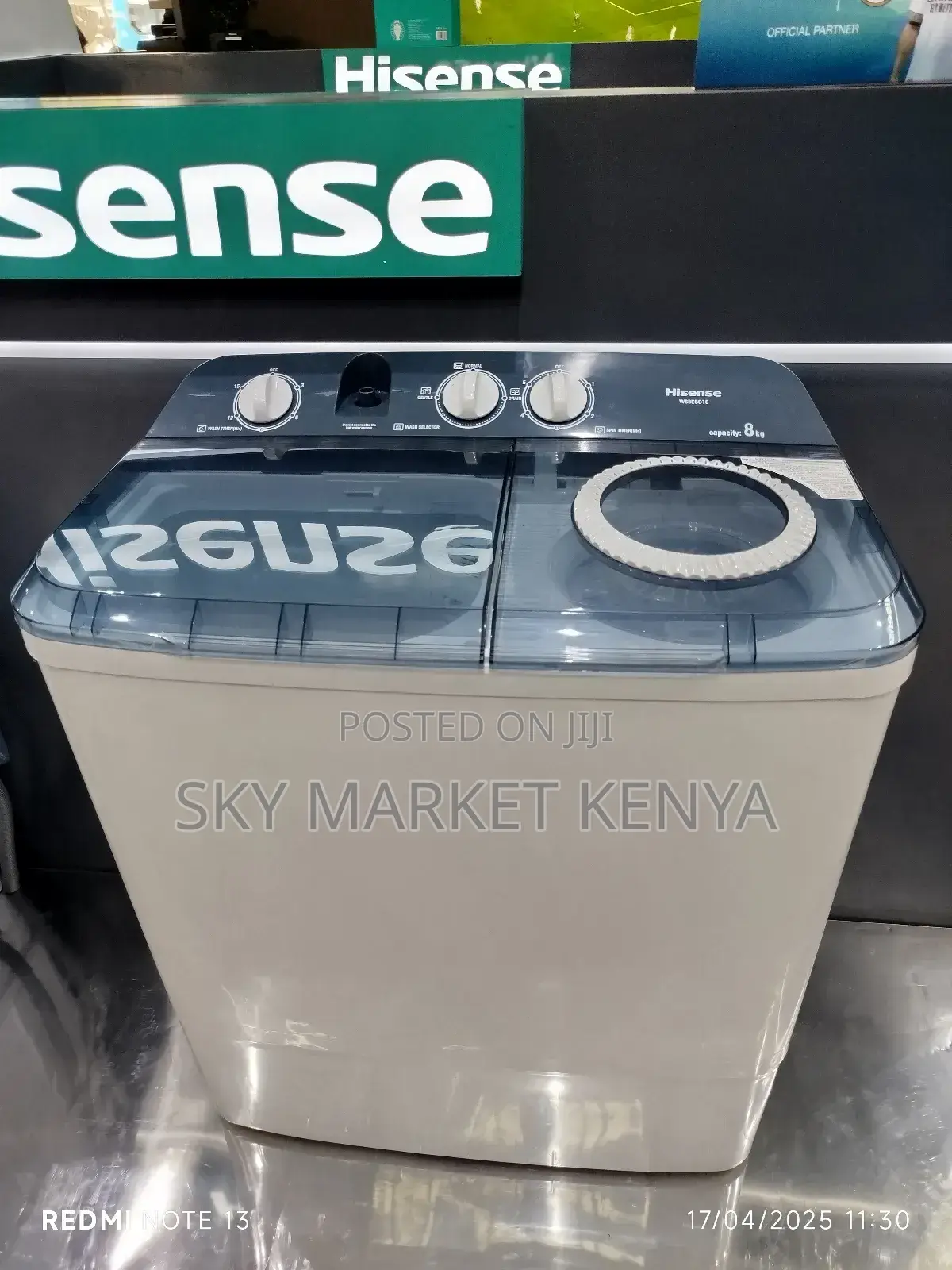 Hisense Washing Machine 8kg Twin Tub Semi Automatic
