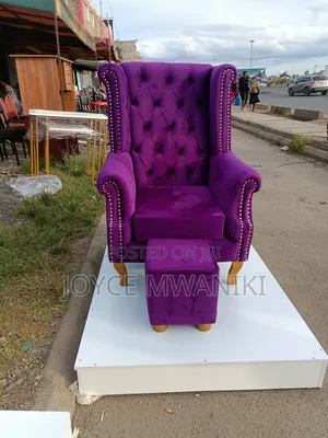 Purple Pedicure Seat, Podium and a Pouf 