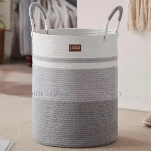 Cotton Rope Basket Decorative Woven Basket for Living Room