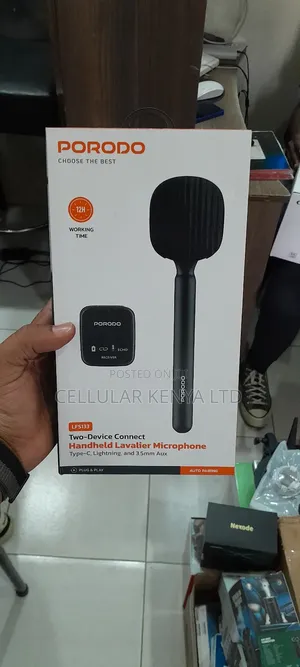 Porodo Two-Device Connect Handheld Lavalier Microphone
