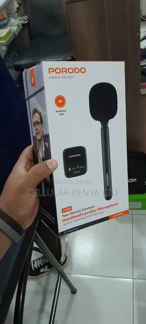 Porodo Two-Device Connect Handheld Lavalier Microphone