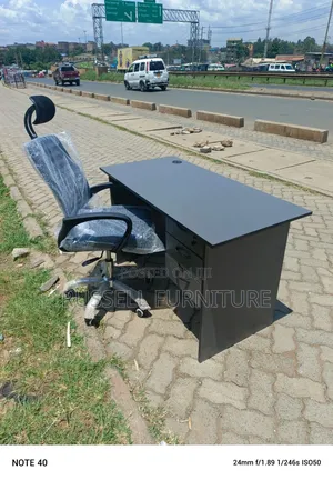 Office Desk and Headrest Office Chair