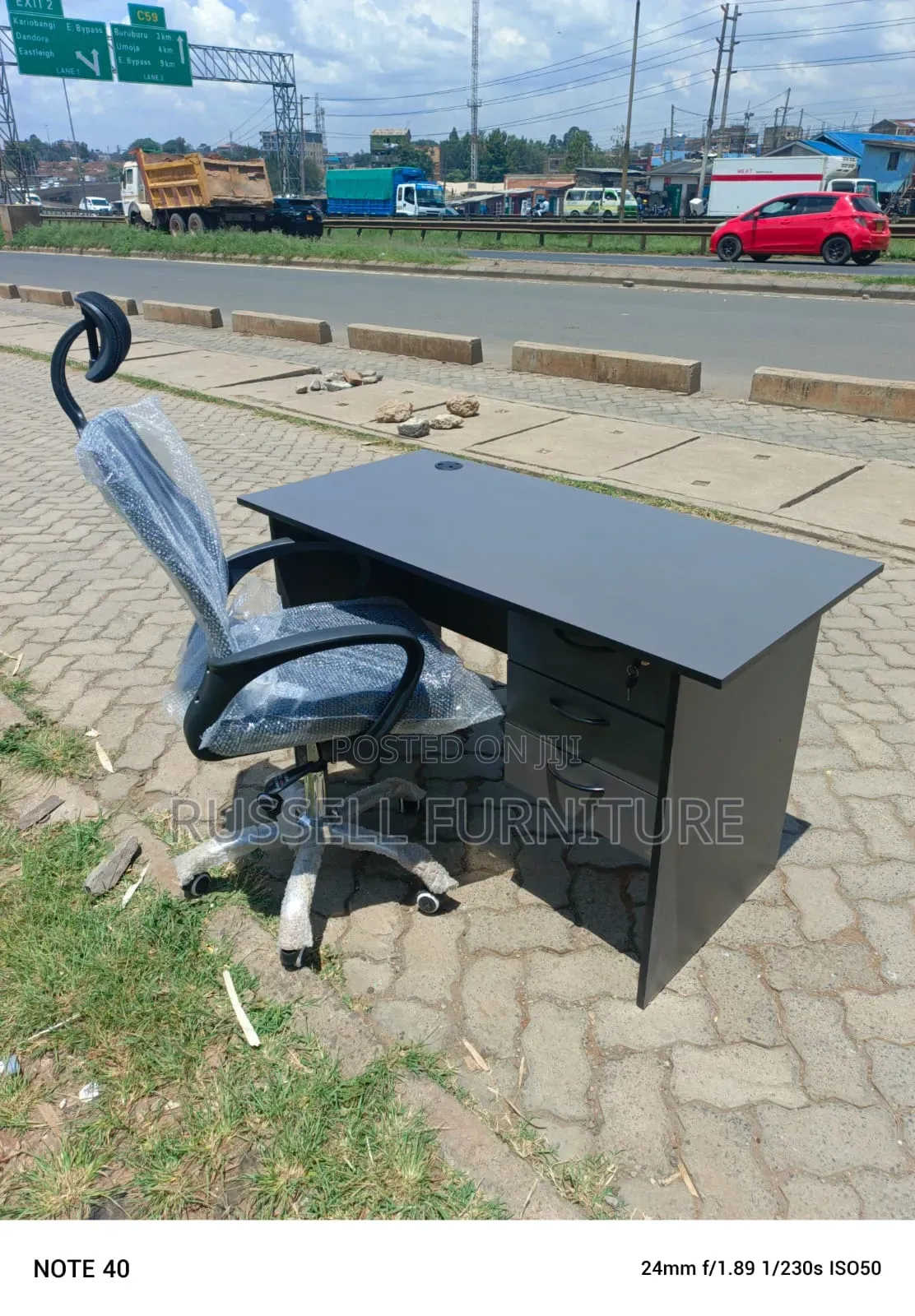 Secretarial Headrest Office Chair and Study Table