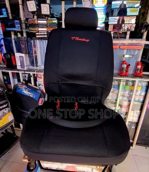 5pcs Black Fabric Car Seat Top Cloth Cover (5 Seaters)