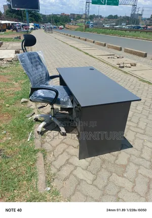 Grey Clean Study Table With Headrest