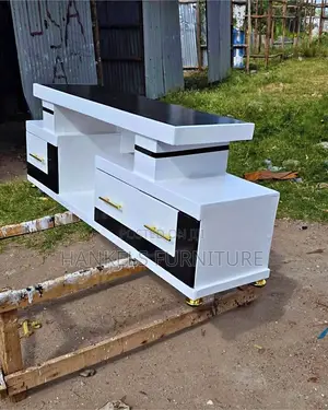 Black White Led Light Tv Stand